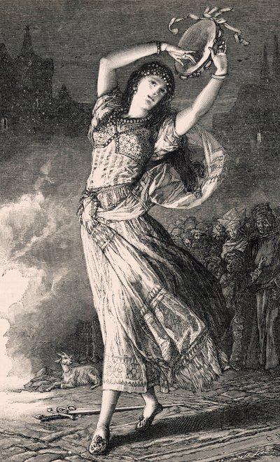 La Esmeralda - Illustration from Notre Dame de Paris, 19th Century by Gustave Brion